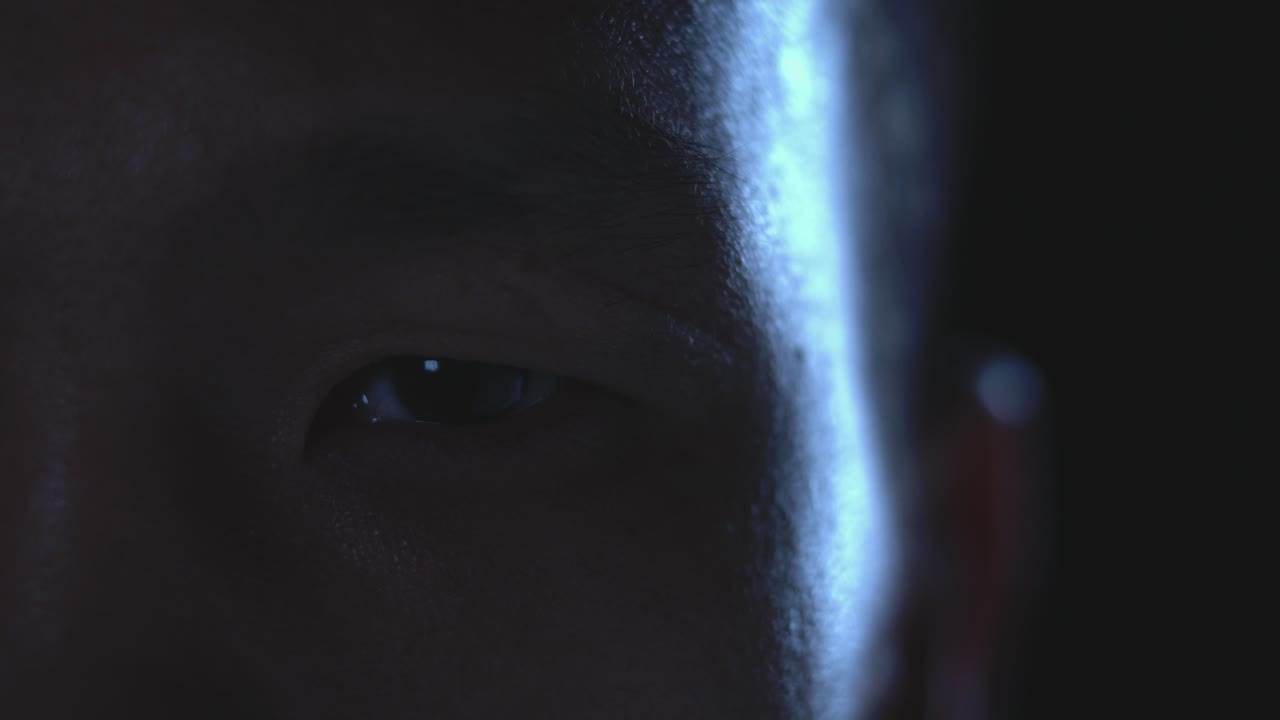 눈과 이마의 클로즈업