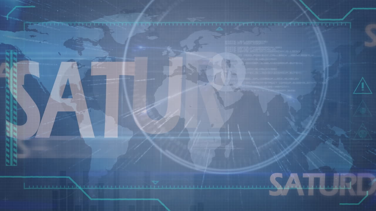 토요일 텍스트에 대한 데이터 처리의 애니메이션