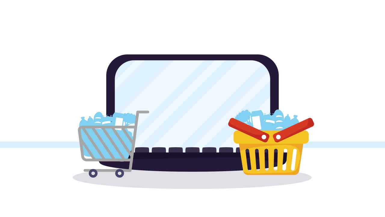 노트북 컴퓨터 휴대용 전자 상거래 애니메이션