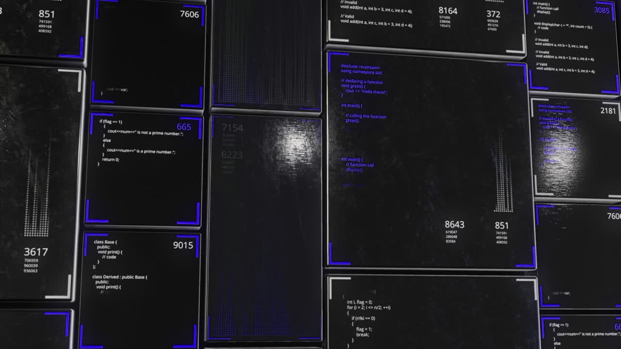 ściana wyświetlacza kodu