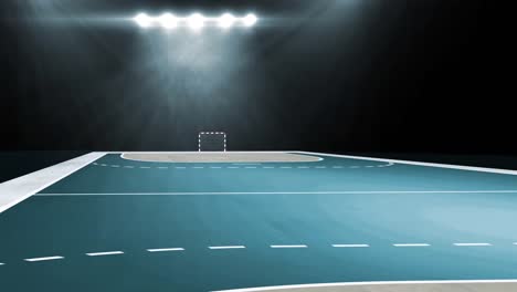 animation of handball sports stadium with lighting