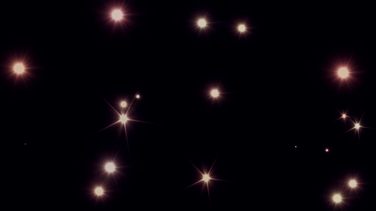 Many Light Flashes Effect Stage Over Black Loop Background