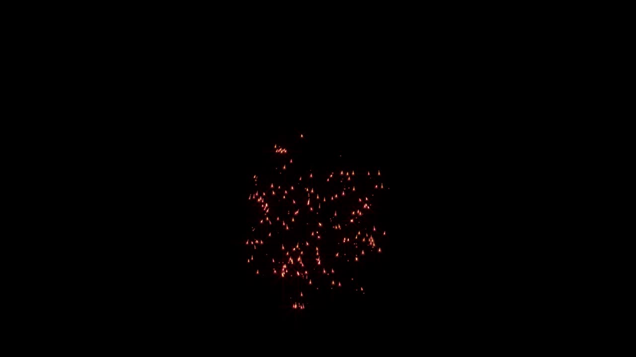 반이는 불빛과 별으로 불꽃놀이를 촬영하고 검은 바탕에 폭발을 일으킨다.