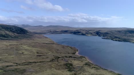 aerial tracking inland high above sandwood loch