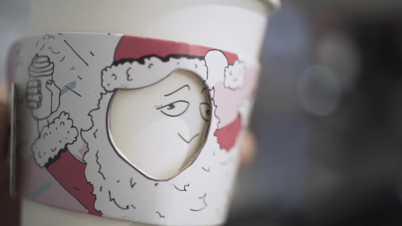 Christmas Coffee Cup with Santa Claus Design