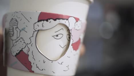 christmas coffee cup with santa claus design