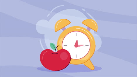 alarm clock time with apple animation