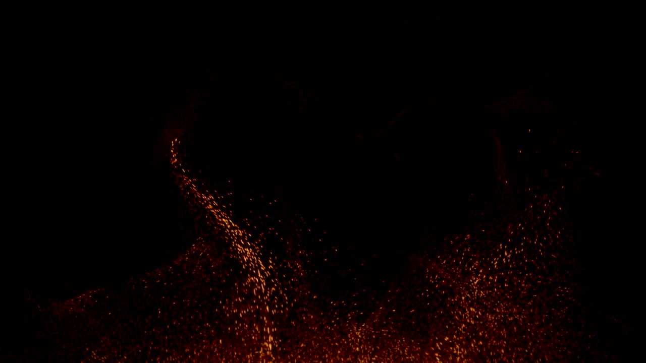 Glowing particles with trails climb the screen and fill the frame.