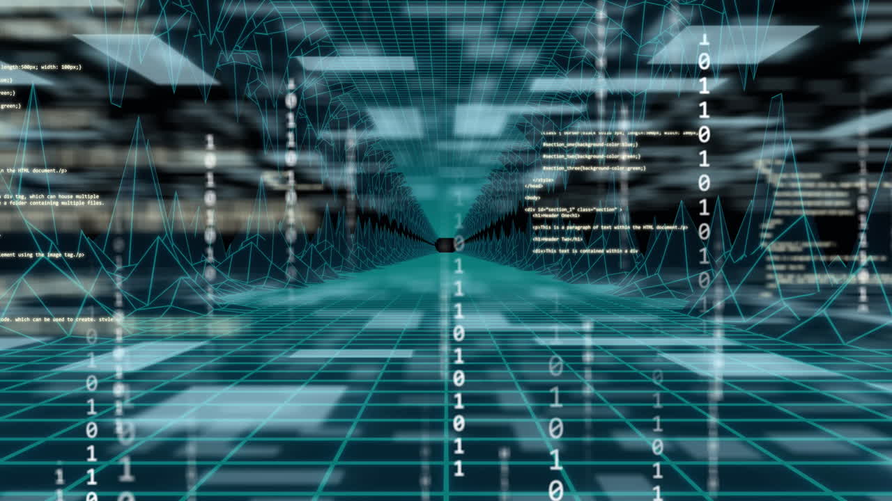 데이터 처리 및 그리드 상의 바이너리 코딩의 애니메이션