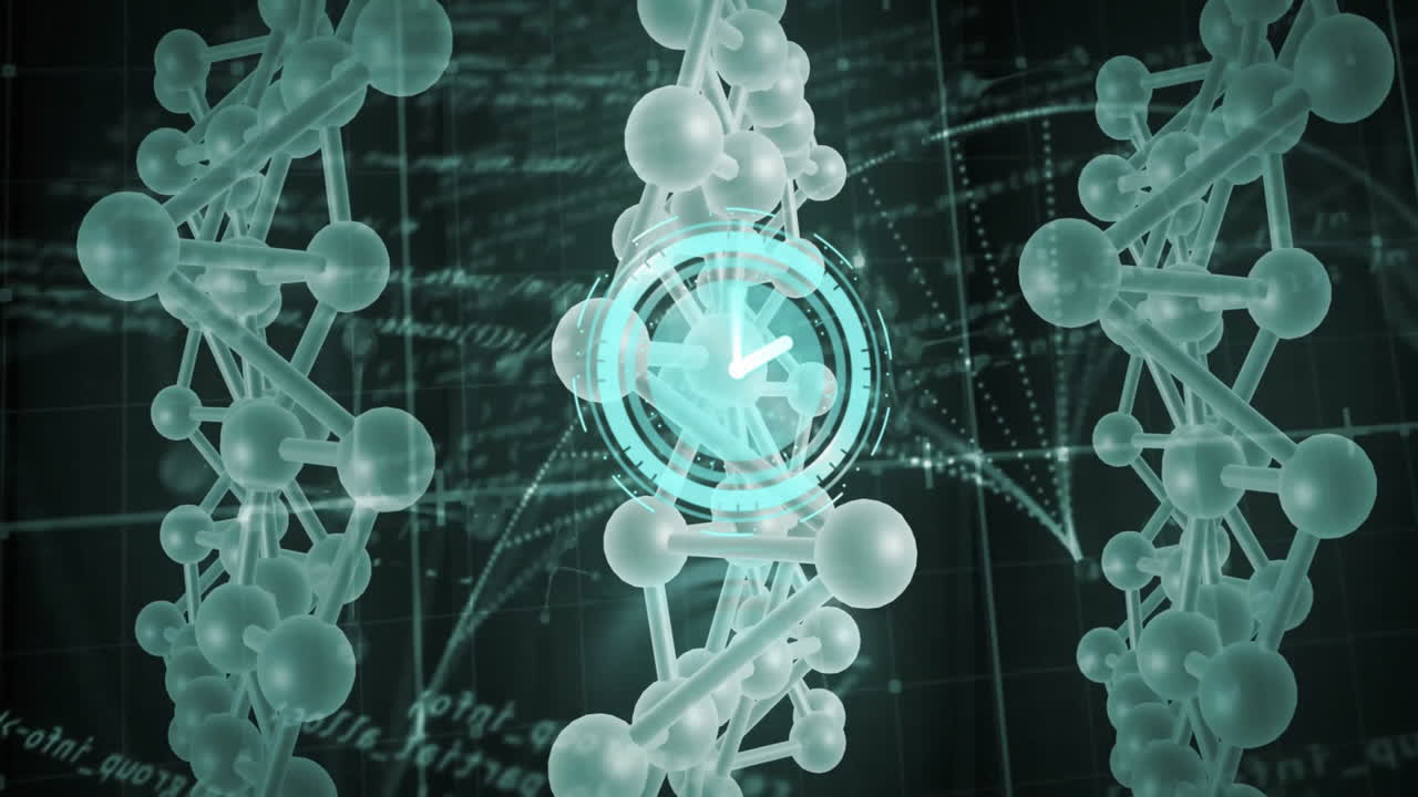 Animation of DNA strands with digital interface for scientific data analysis