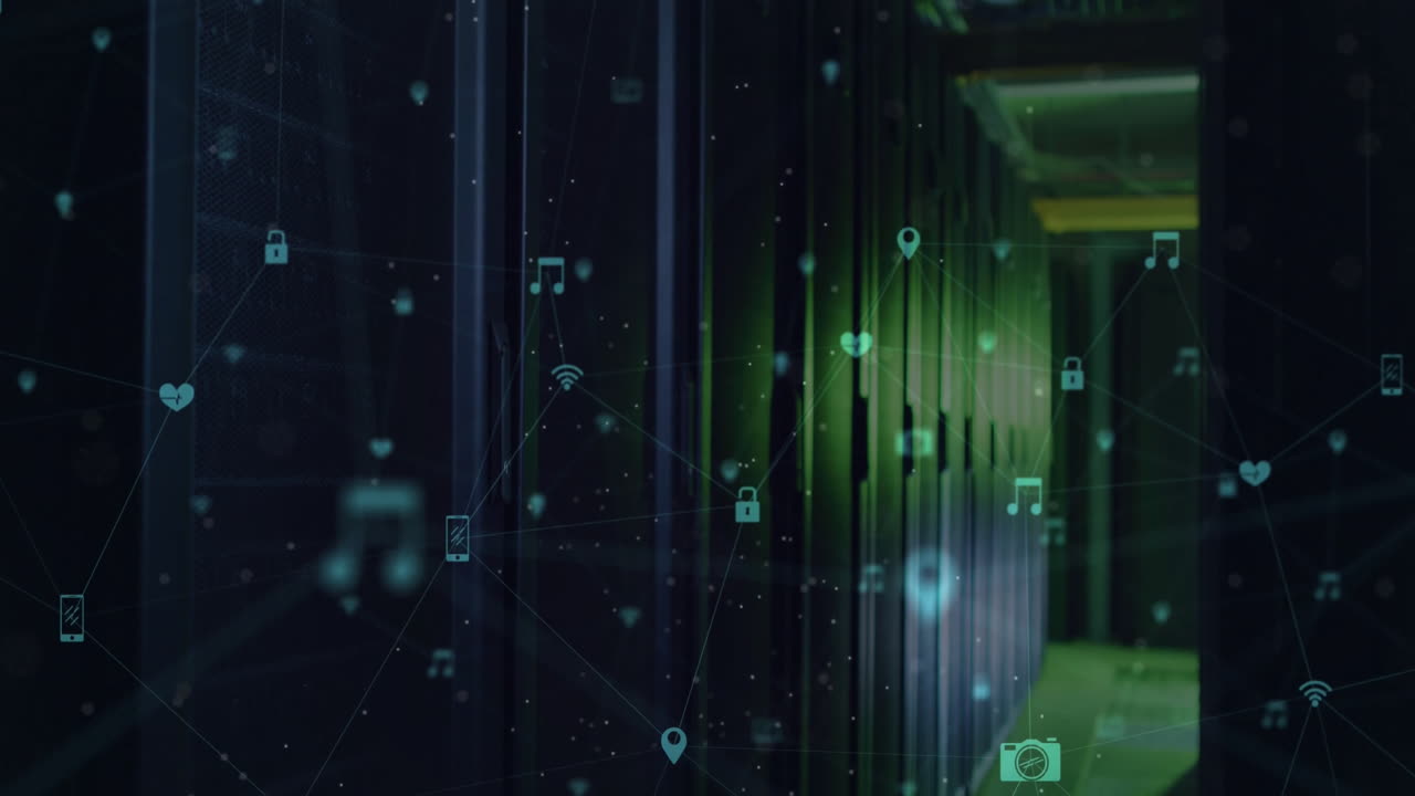 Animation of network of connections over computer servers