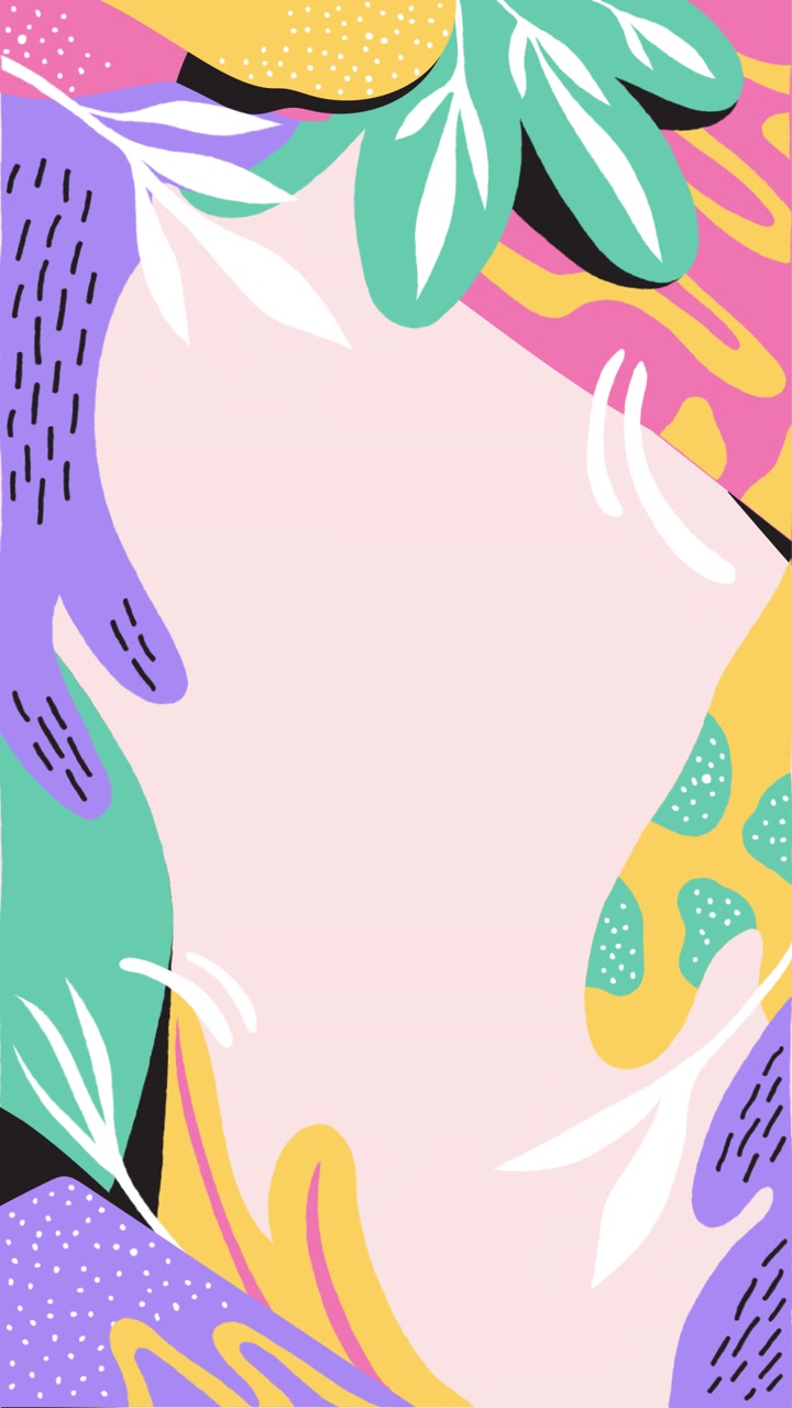 Bewegende graphic van handgetekende abstracte vormen achtergrond