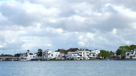 neighborhood by the island in a beautiful cloudy day