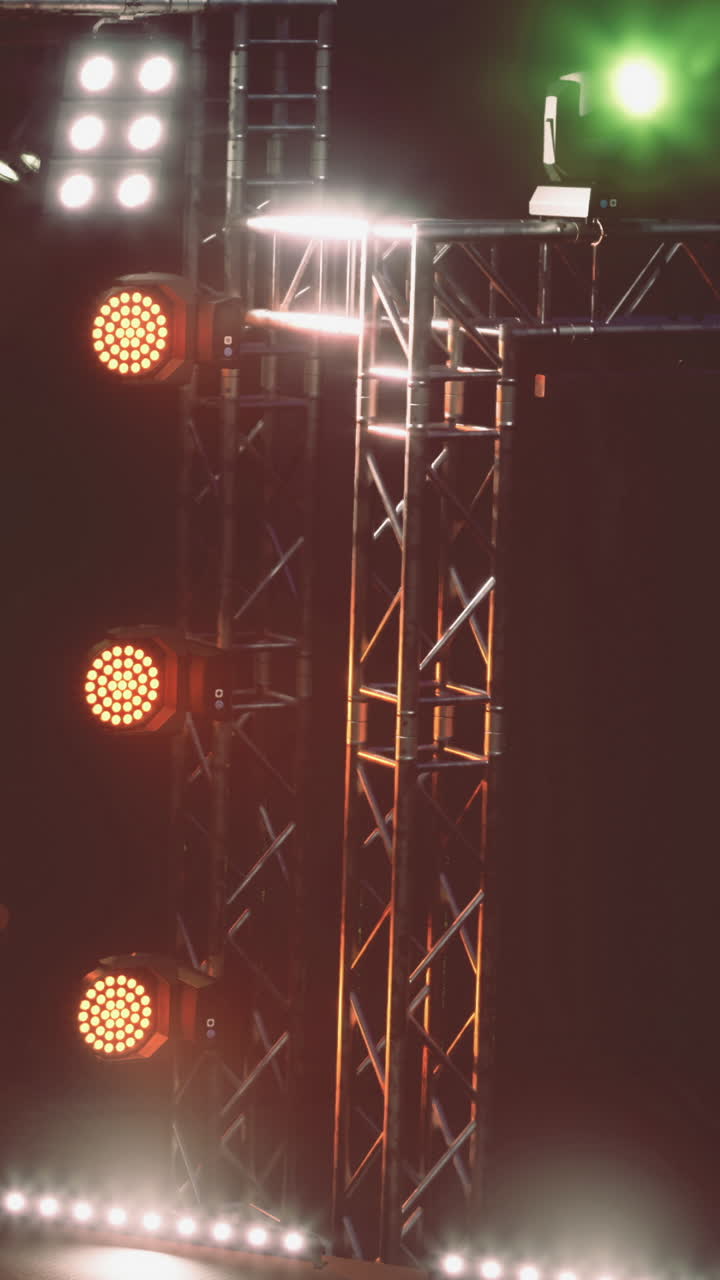 Lighting setup at a music event venue during preparation time