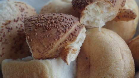 close-up of fresh bread rolls
