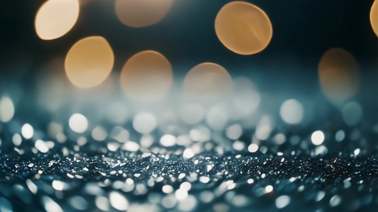 Sfondo Astratto di Glitter Argentato Scintillante e Luci Bokeh Dorate