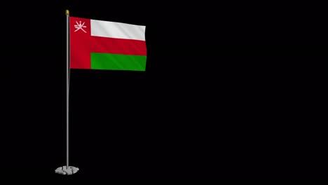 loop video of oman flag  fluttering in the wind, slow motion video of 4k , with alpha channel