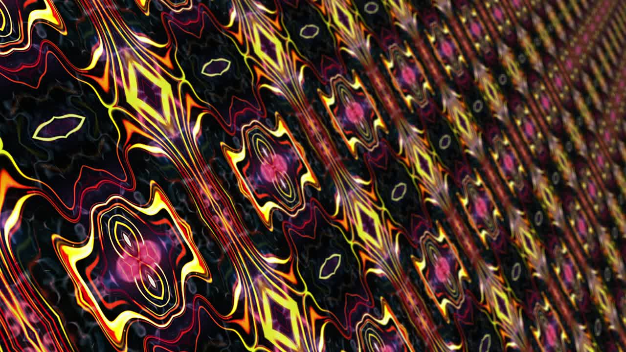 4k 3d perspectiva formas fractales morph y oscilan patrón de azulejos pantalla de fondo animación de bucle. tecnología futurista digital movimiento abstracto con morphing dinámico. bucle sin costuras mosaico sin fin.