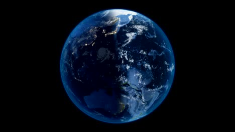 el planeta tierra en rotación sobre un fondo negro sólido
