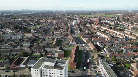 toma panorámica dagenham londres reino unido drone, aéreo, vista desde el aire, vista panorámica