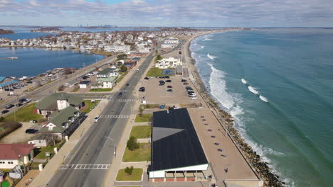 static aerial footage of hull, ma