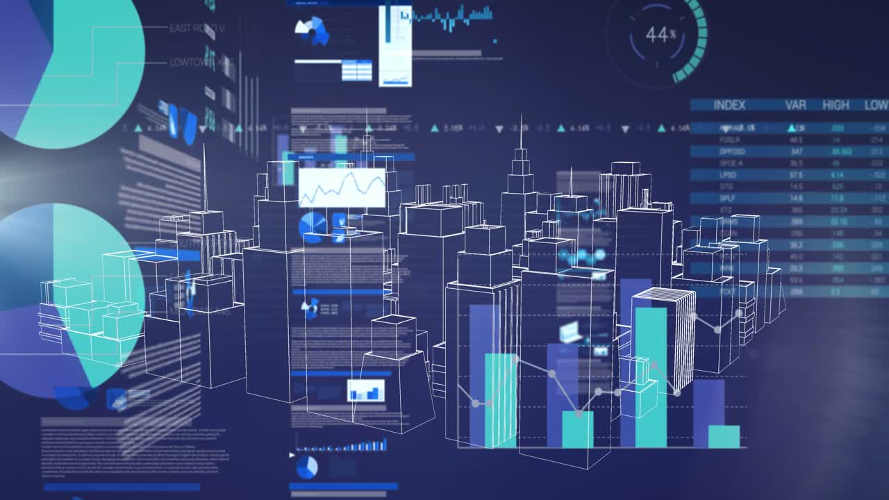Animation of data processing and black background