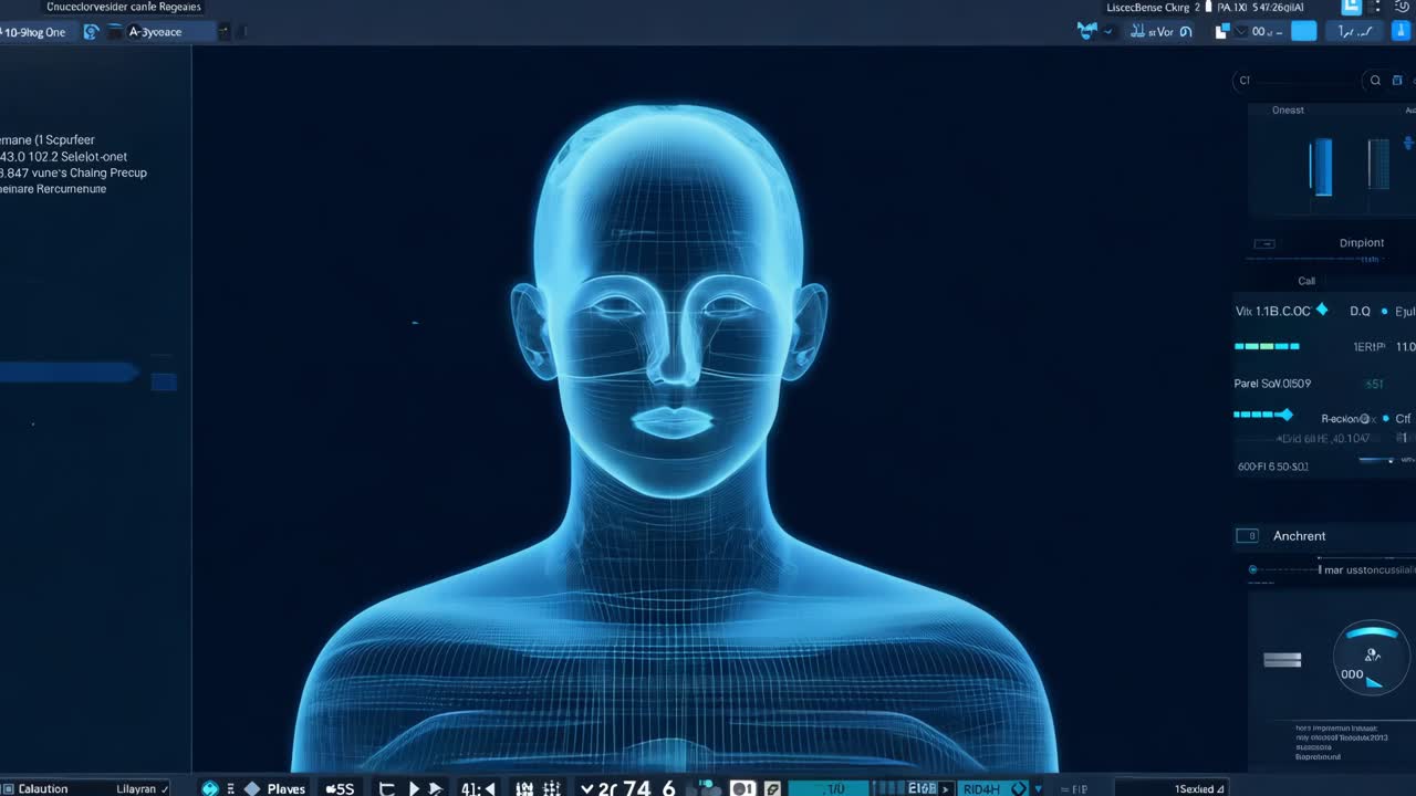 3D Model of a Human Head in a Virtual Environment