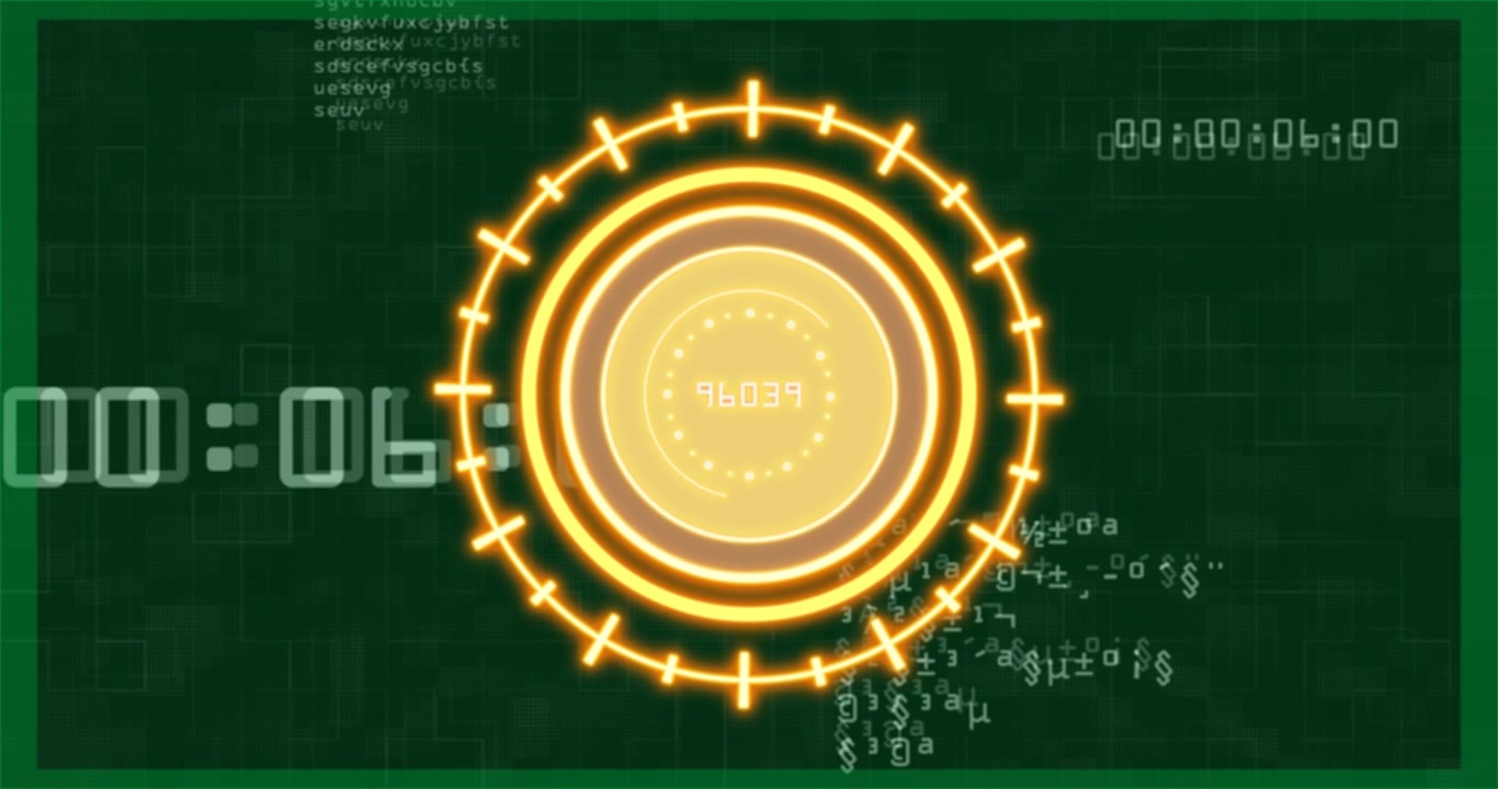 Animation of scope scanning and data processing on transparent background