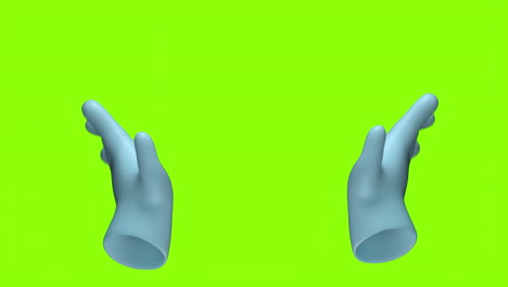 hands clapping animation over bright green background