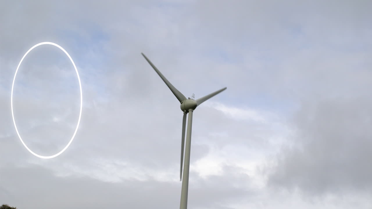 아이콘의 애니메이션과 구름과 풍력 터빈에 대한 데이터 처리