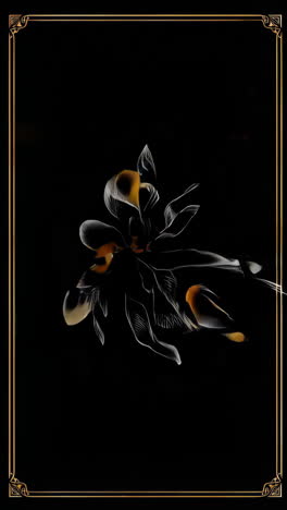 abstract golden yellow petals and fluid shapes