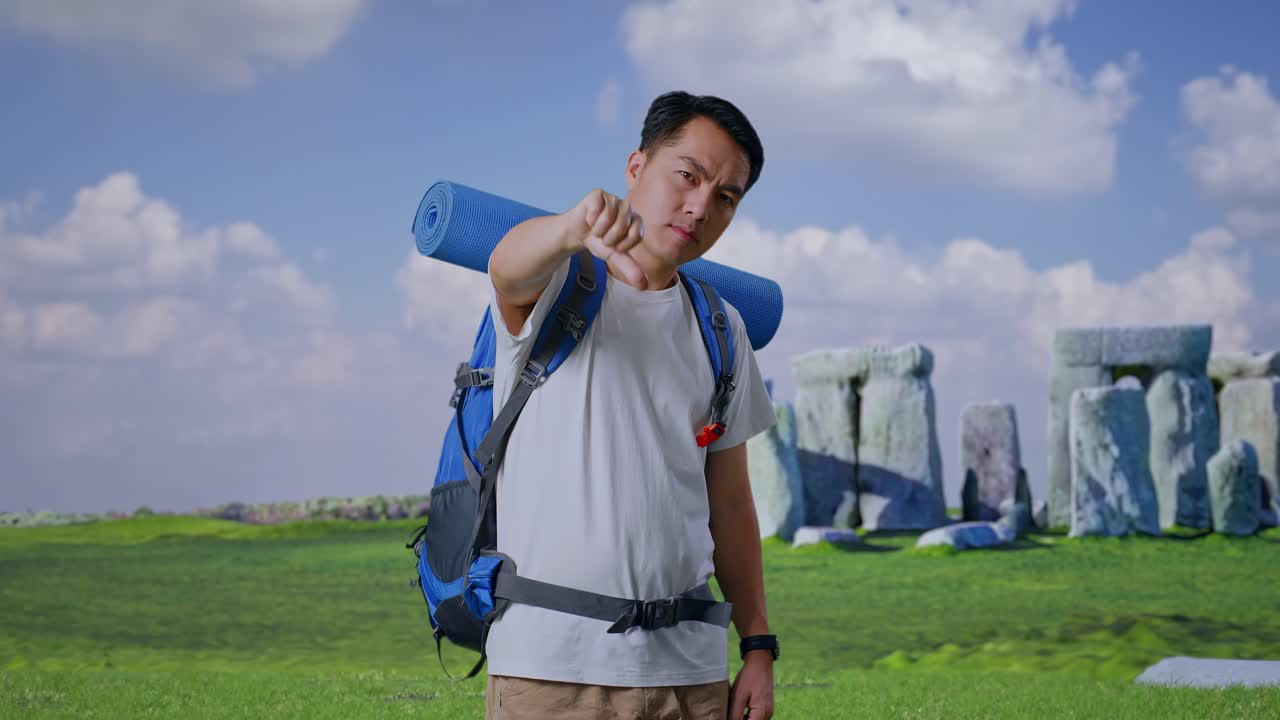 Disappointed Traveler at Stonehenge