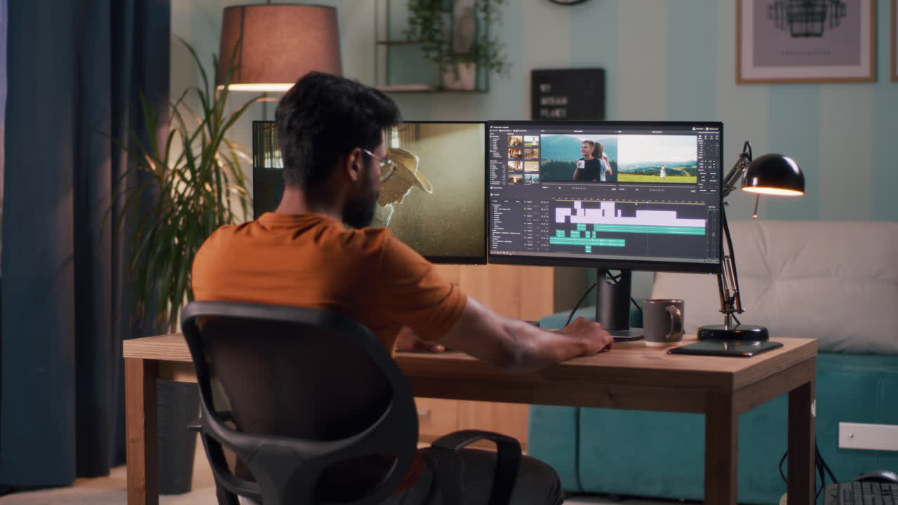 editor de video en el trabajo