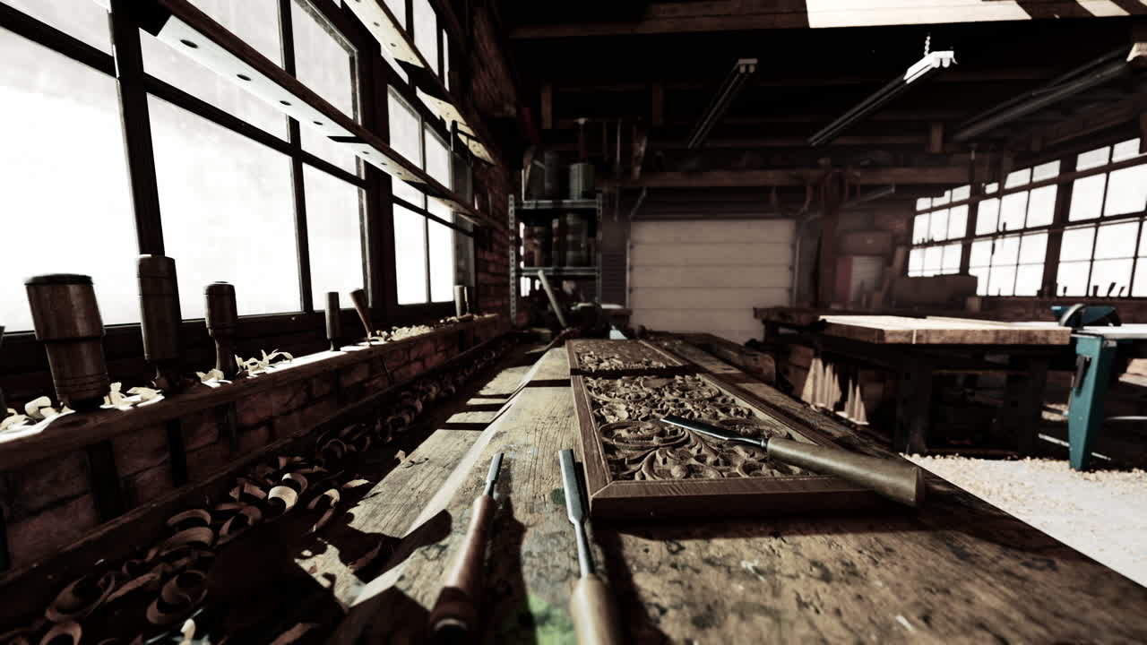 빈티지 나무 가공 작업실