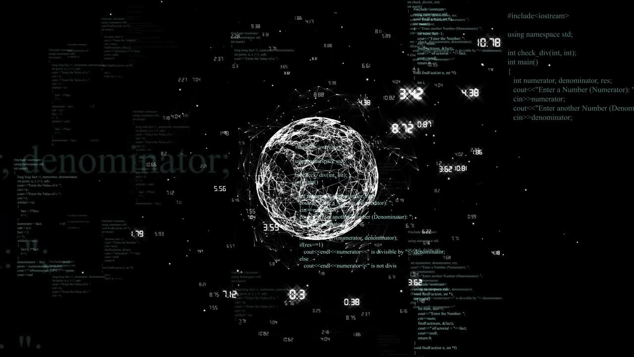 Animation of globe over data processing