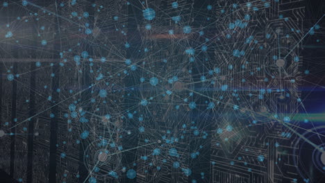 animation of network of connections over integrated circuits in servers