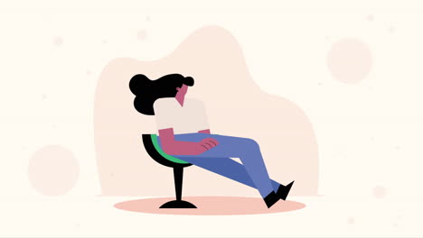 young business woman seated animation