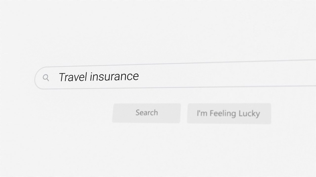 Searching for Travel insurance on Internet browser