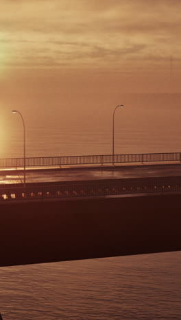 beautiful sunset over a bridge