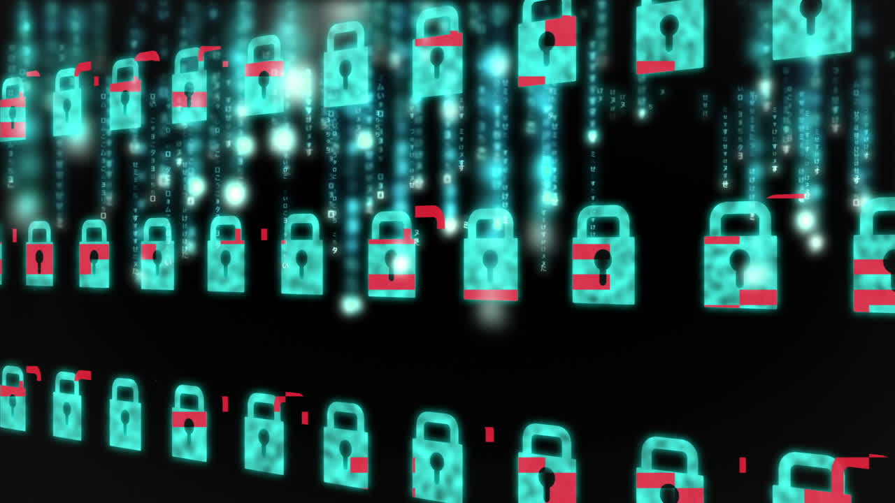 Animation of various padlocks in row