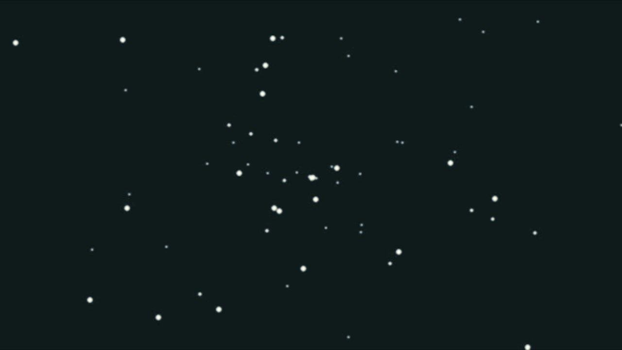 Abstract Animation of White Particles Floating on Dark Background