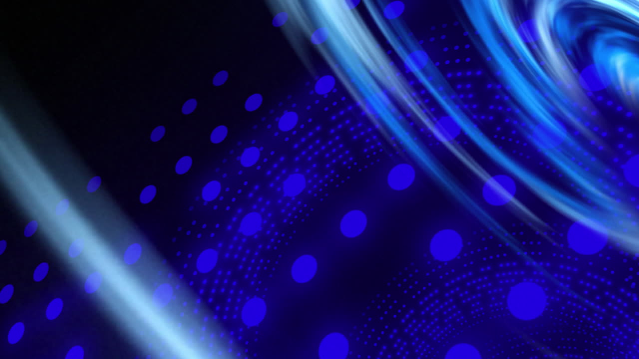 검은색 배경에 박이는 파란색 불빛 패턴의 애니메이션