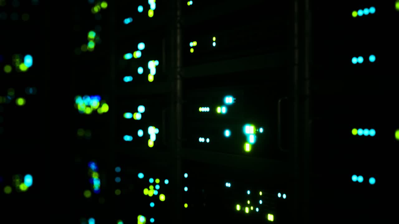 Clean industrial interior of a data server room with servers