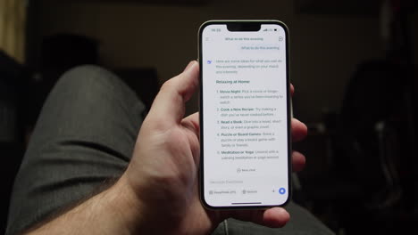 lista de tareas de la noche en el teléfono inteligente
