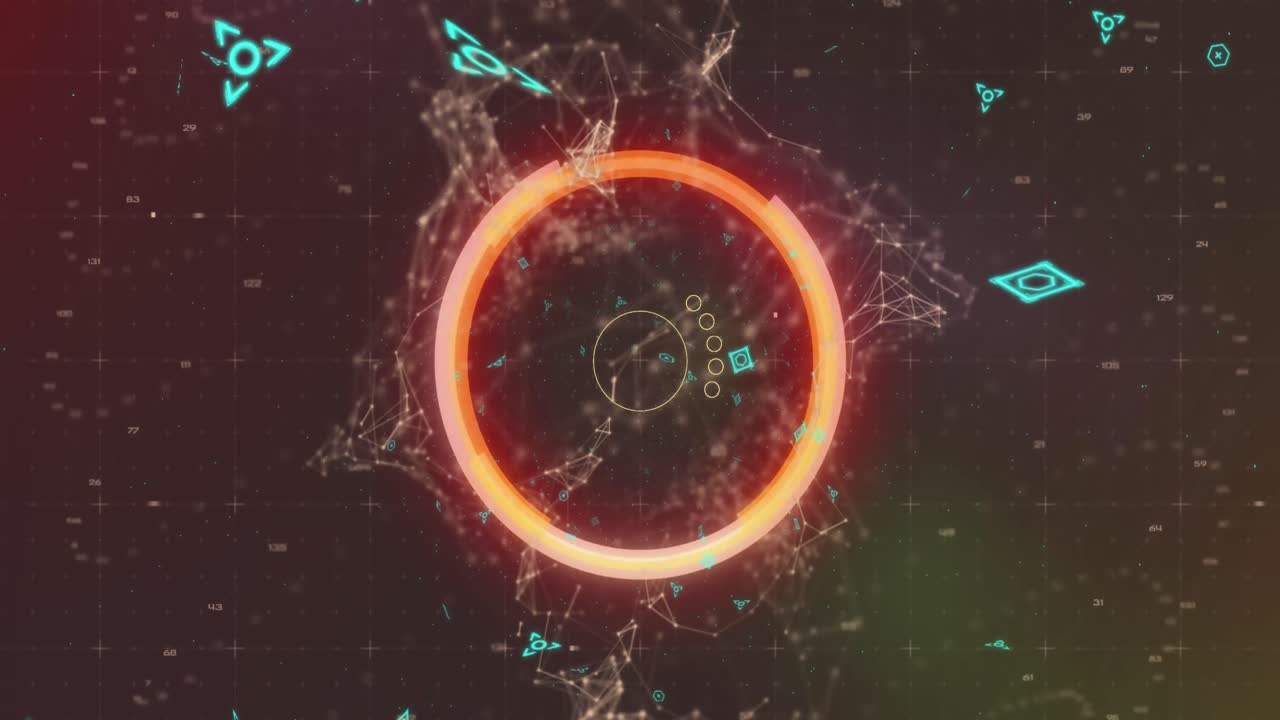 animación de escaneo de alcance y procesamiento de datos de seguridad de código qr sobre fondo negro