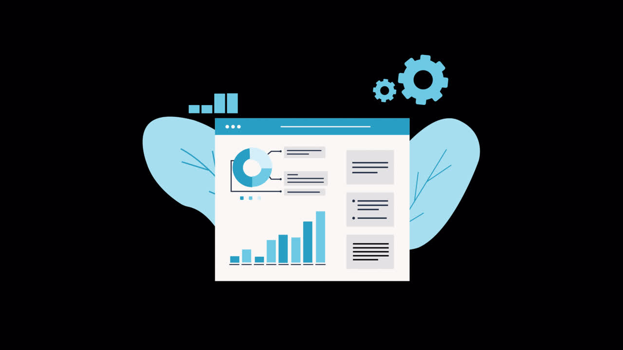 Animated Digital Dashboard Displaying Data Analysis and Business Intelligence