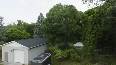 rising over summer greenery in muskegon