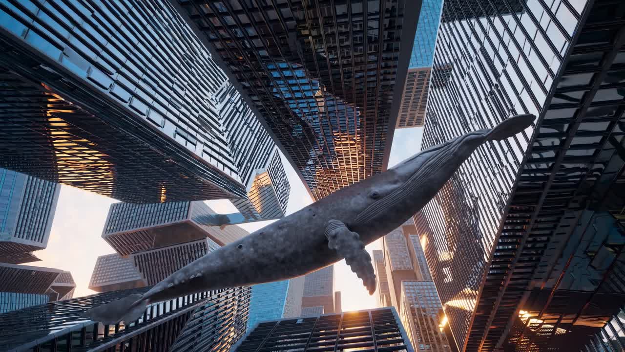 ballena en una ciudad