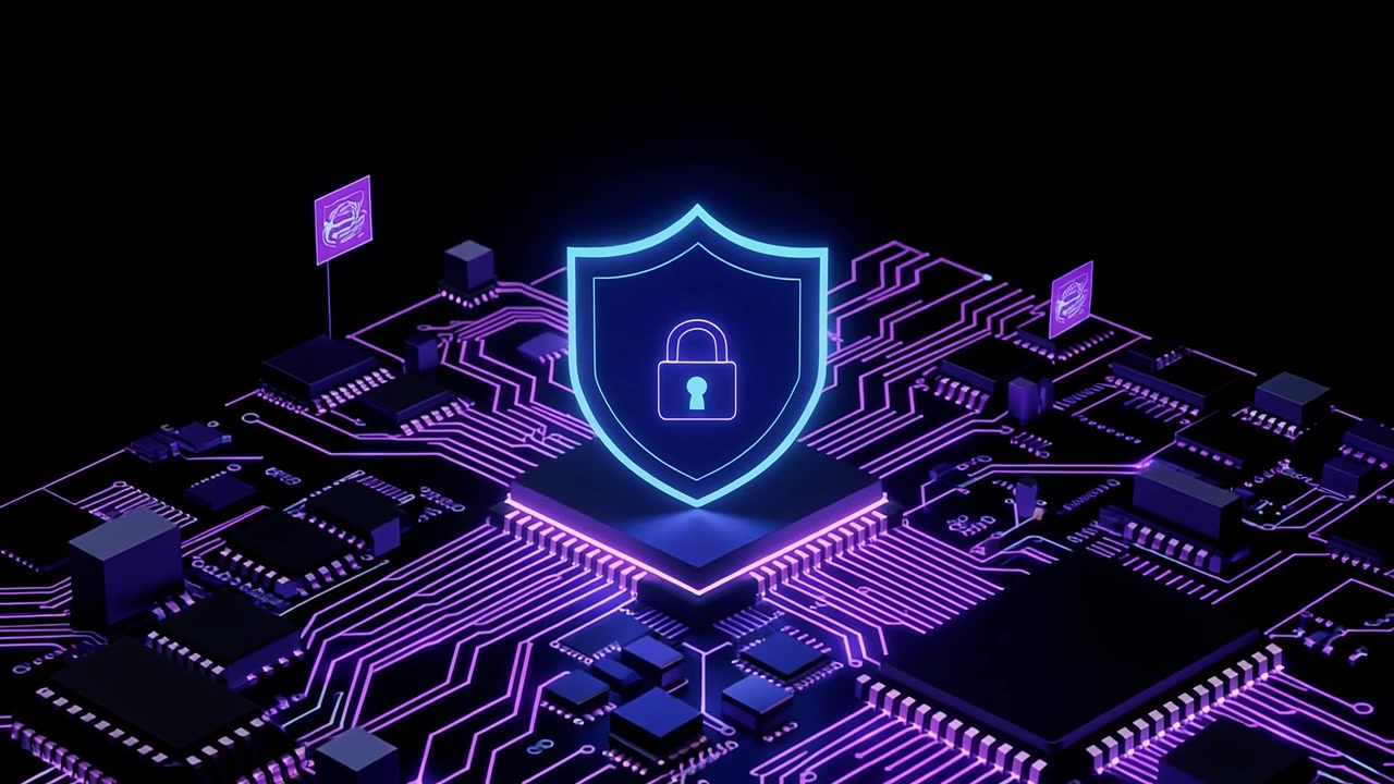 Animated Cybersecurity Shield on a Digital Processor