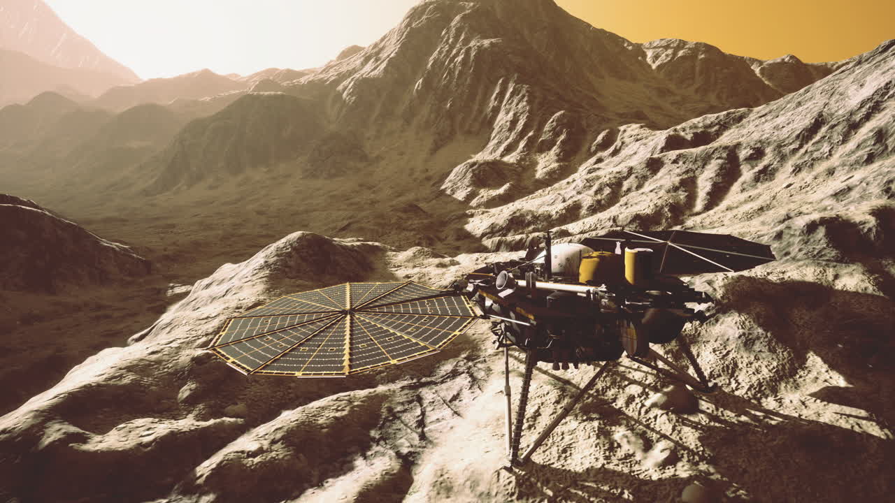 Insight lander conducts scientific observations on martian surface